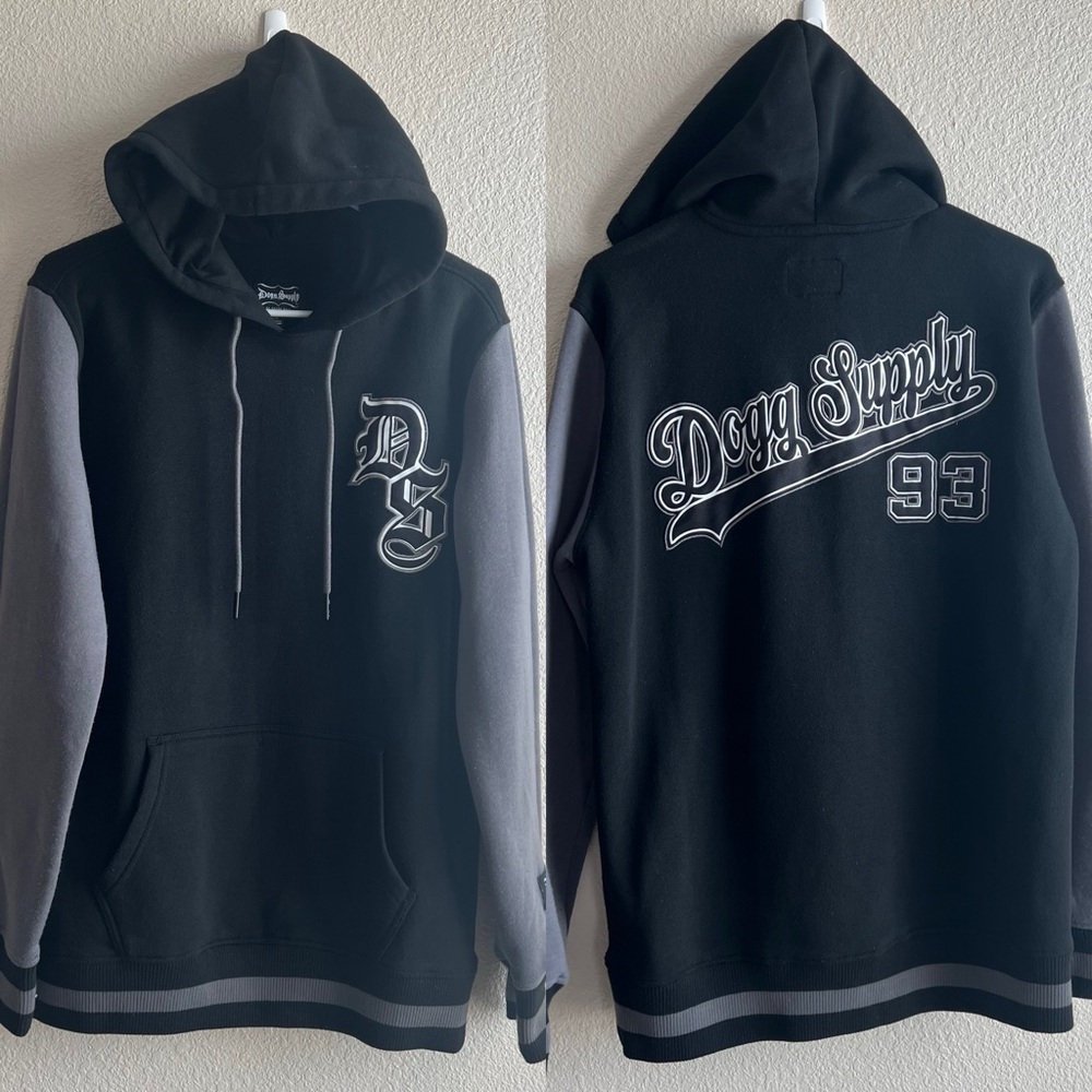 Dogg Supply by Snoop Dogg Black and Gray Men's Hoodie - Small